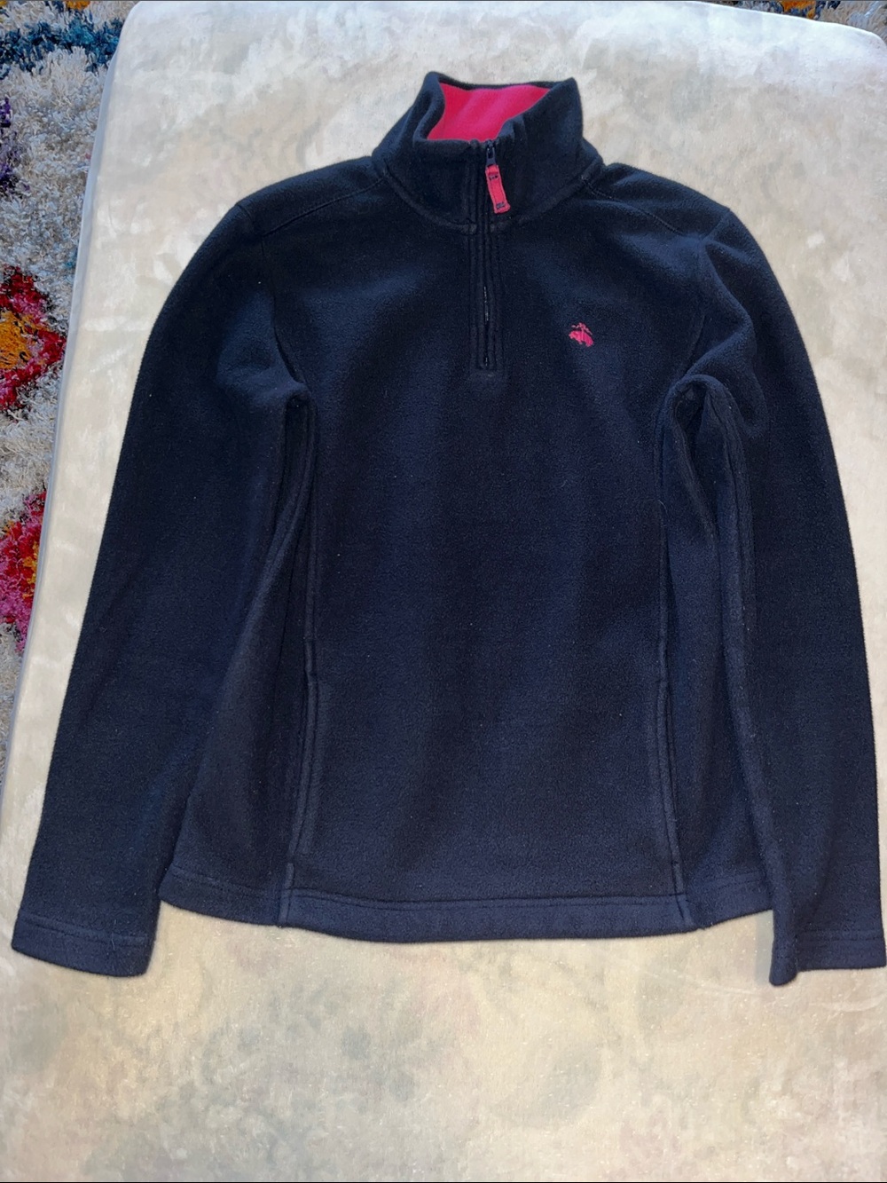 Brooks Brothers Black Half-Zip Fleece with Pink Accents